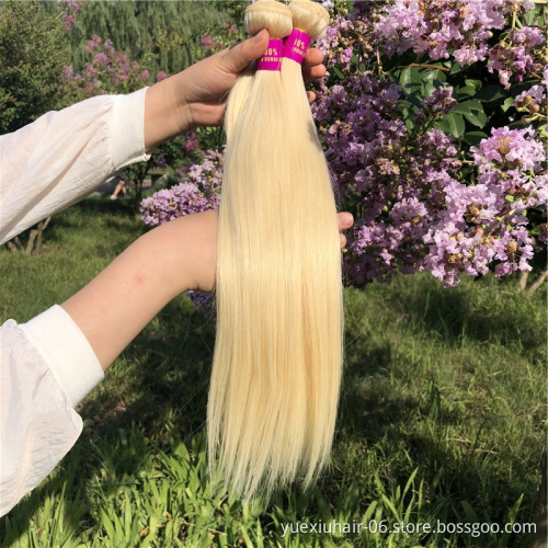 613 Blonde Virgin Brazilian Human Hair Bundles With Closure Can Dye To Any Color Fast Shipping Custom Logo